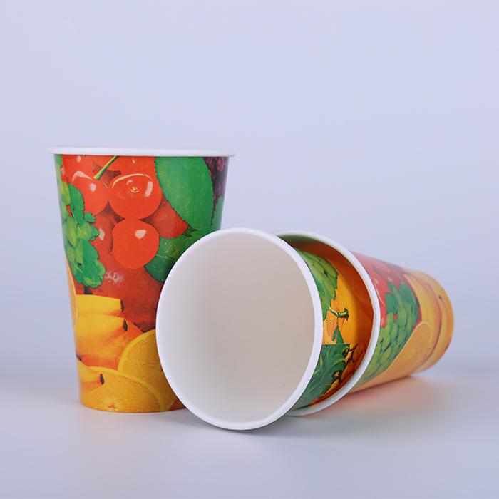 Wholesale Customized 12 OZ UOVGOO Cold Drinking Paper Cups Recyclable  Custom Logo Design 